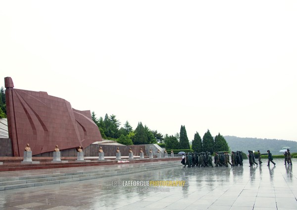 Giant stone flag of the Taesongsan revolutionary martyr's cemetery, Pyongan Province, Pyongyang, North Korea