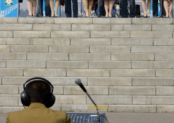 Dj at the international Kimilsungia and Kimjongilia festival, Pyongan Province, Pyongyang, North Korea