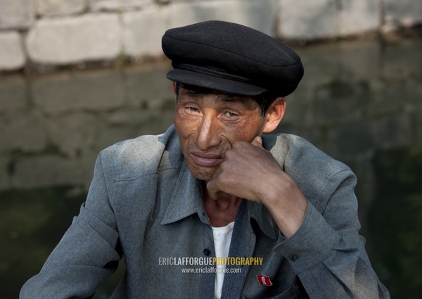 Portrait of a North Korean man with a cap, North Hwanghae Province, Kaesong, North Korea