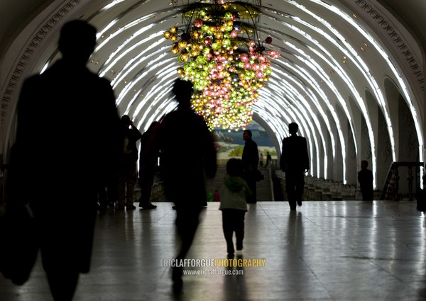 North Korean people in Yonggwang metro station, Pyongan Province, Pyongyang, North Korea