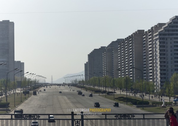 Buildings on thongil street, Pyongan Province, Pyongyang, North Korea