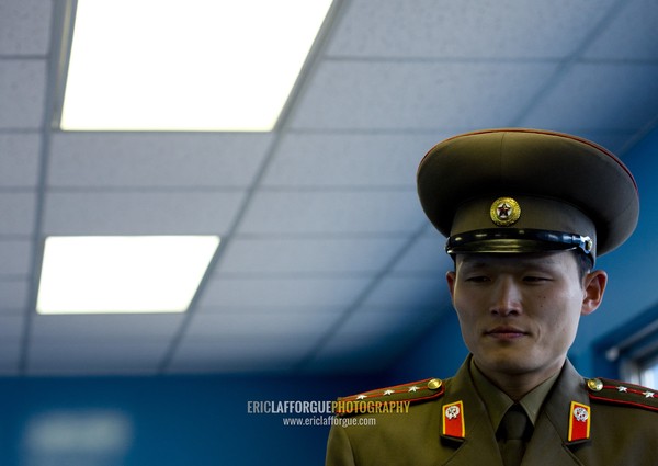 North Korean officer in the joint security area of the Demilitarized Zone, North Hwanghae Province, Panmunjom, North Korea