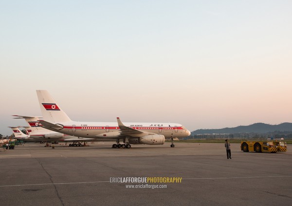 Air Koryo plane in Sunan international airport, Pyongan Province, Pyongyang, North Korea