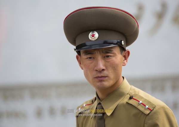 North Korean officer in the joint security area of the Demilitarized Zone, North Hwanghae Province, Panmunjom, North Korea