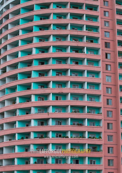 Old apartements in the city center, Pyongan Province, Pyongyang, North Korea