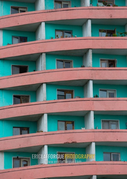 Old apartements in the city center, Pyongan Province, Pyongyang, North Korea