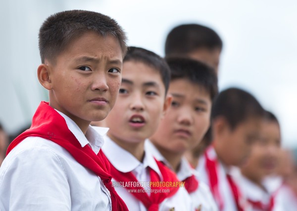 North Korean people paying respect to the Leaders in Mansudae art studio, Pyongan Province, Pyongyang, North Korea