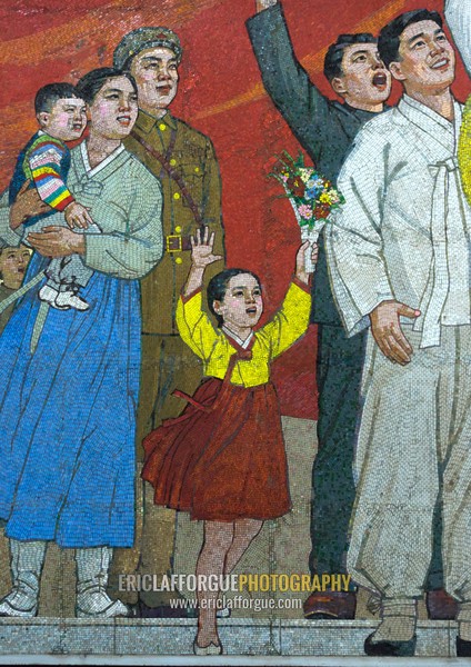 North Korean propaganda billboard, Pyongan Province, Pyongyang, North Korea