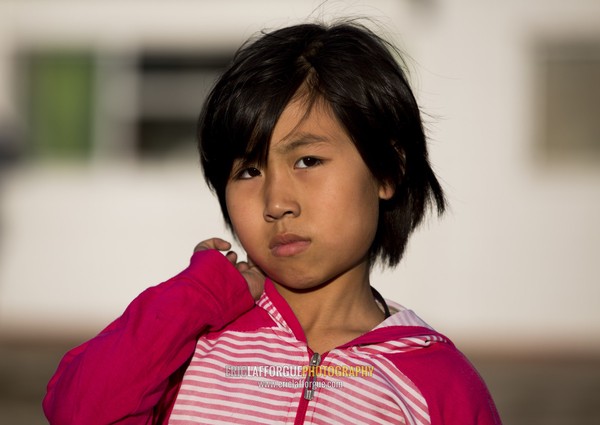 Portrait of North Korean girl, Pyongan Province, Pyongyang, North Korea