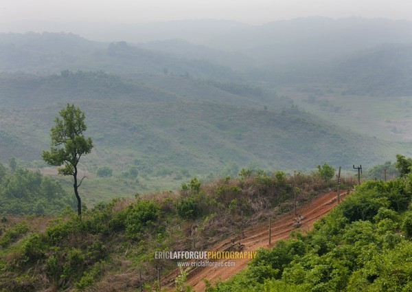 Barbed wires on the North Korean side in the Demilitarized Zone, North Hwanghae Province, Panmunjom, North Korea