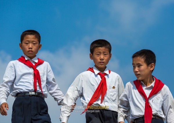 North Korean pioneers portrait, Pyongan Province, Pyongyang, North Korea