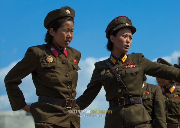 North Korean soldiers women, Pyongan Province, Pyongyang, North Korea