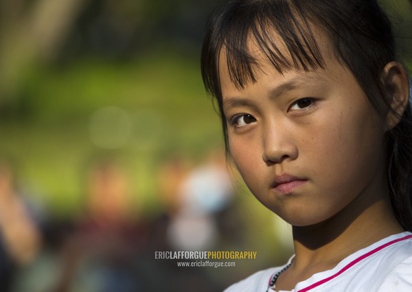 Portrait of a North Korean girl, Pyongan Province, Pyongyang, North Korea