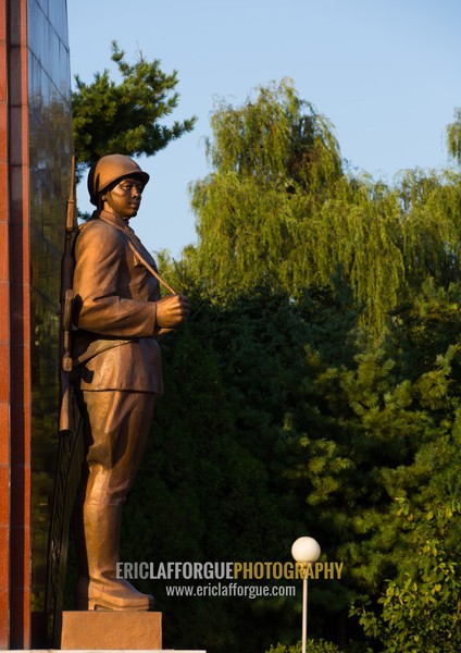 Army soldier statue in victorious fatherland liberation war museum, Pyongan Province, Pyongyang, North Korea