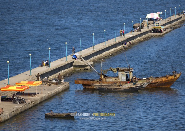 Rusty North Korean boat on the jetty, Kangwon Province, Wonsan, North Korea