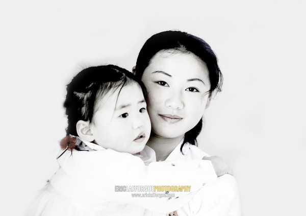 North Korean girl and a nurse in an orphanage, South Pyongan Province, Nampo, North Korea