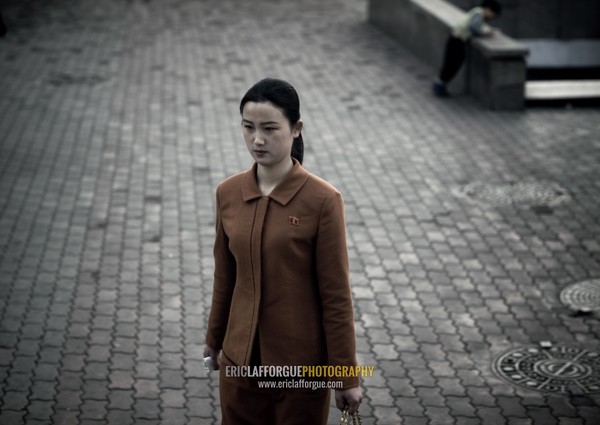 North Korean woman in the street, Pyongan Province, Pyongyang, North Korea