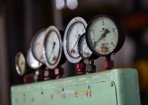 Gauges monitoring pressure in Hungnam nitrogen fertilizer plant, South Hamgyong Province, Hamhung, North Korea