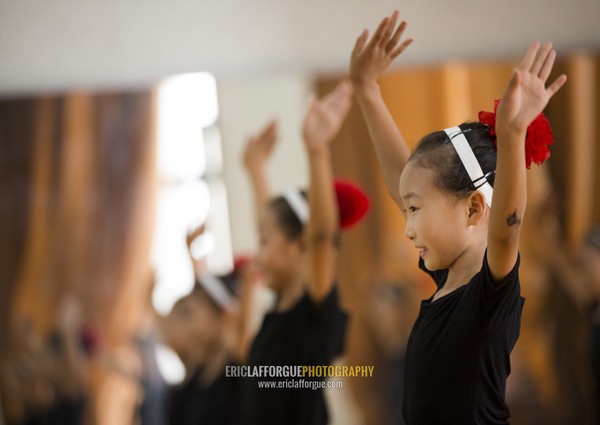 North Korean schoolgirls attend a dance class at the Mangyongdae children's palace, Pyongan Province, Pyongyang, North Korea