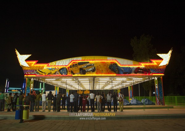 North Korean bumper cars at Kaeson youth park, Pyongan Province, Pyongyang, North Korea